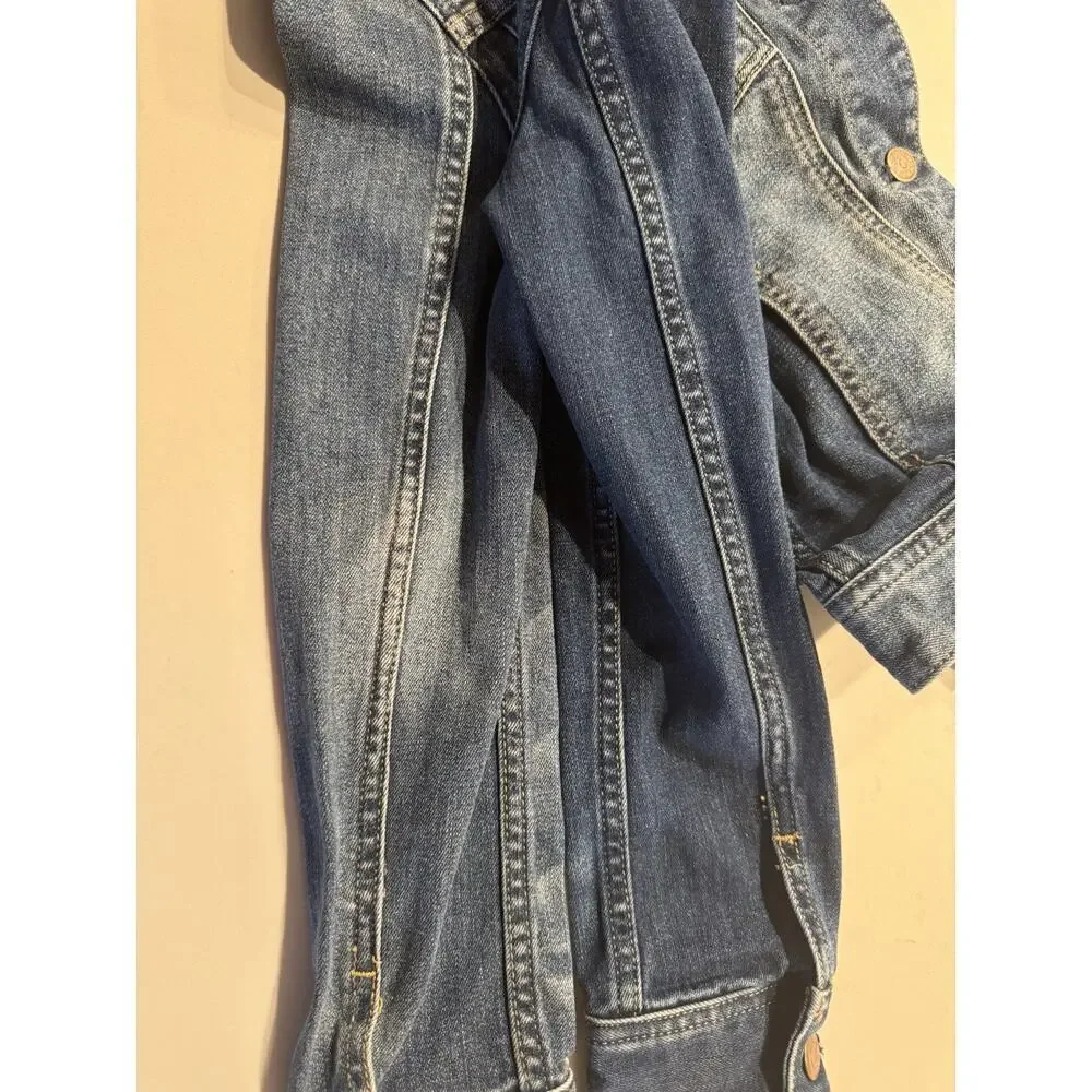 Crewcuts‎ Girls Size 10 Stretch Denim Jean Jacket Discoloration READ